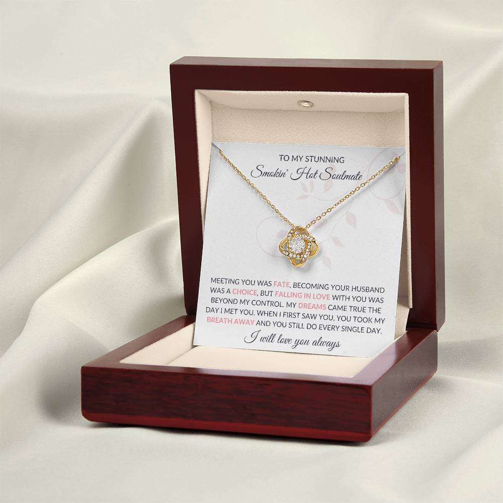 Gifts for Wife Romantic Necklace, Wife Birthday Gift Ideas, Necklace for Wife From Husband, Message Card and Gift Box, Cubic Zirconia, Gold Plated