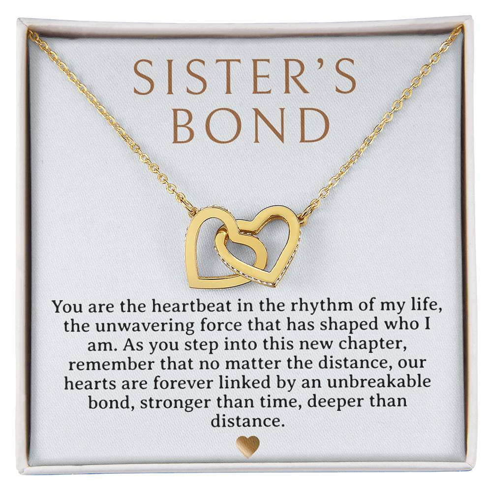 Sister's Bond Necklace - Two hearts - Rose gold & Silver