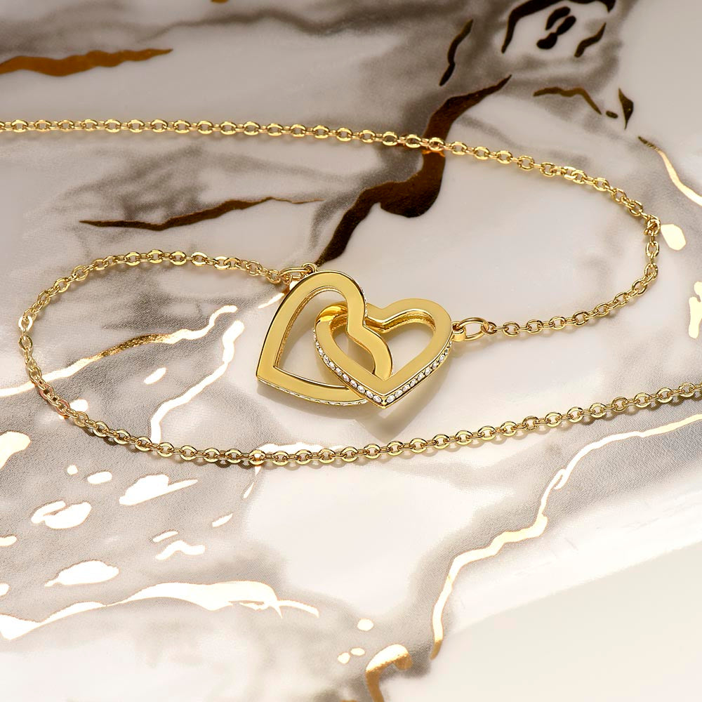 Sister's Bond Necklace - Two hearts - Rose gold & Silver