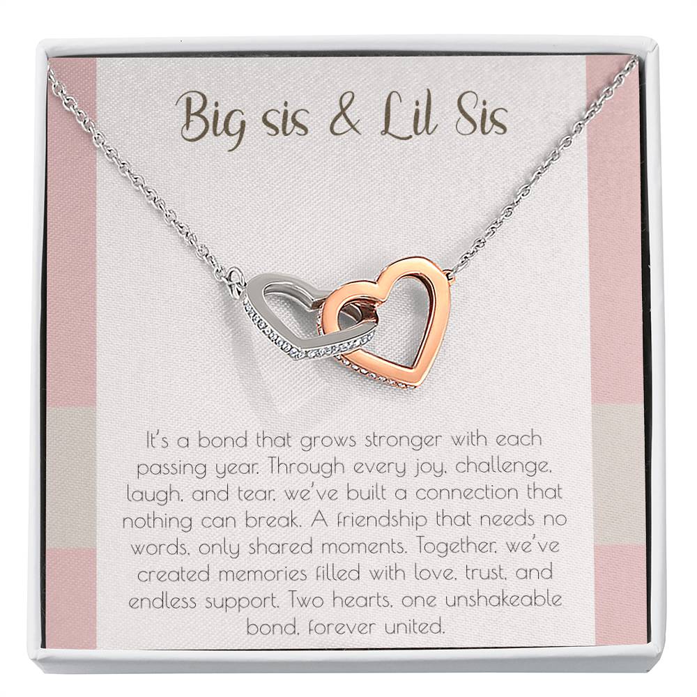 Sisterhood Bond Necklace, Heart Pendant, Friendship Jewelry, Love Gift, Unity Chain, Togetherness Keepsake, Family Connection, Sister Token