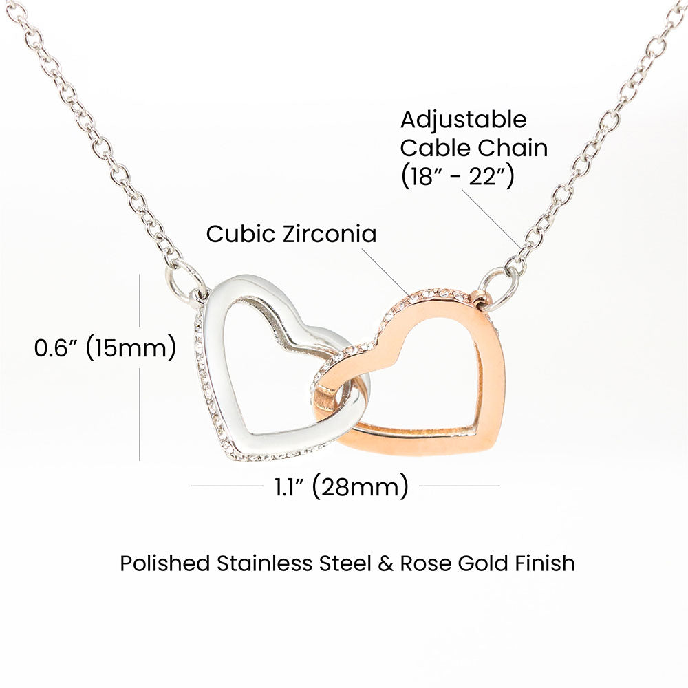 Sister's Bond Necklace - Two hearts - Rose gold & Silver