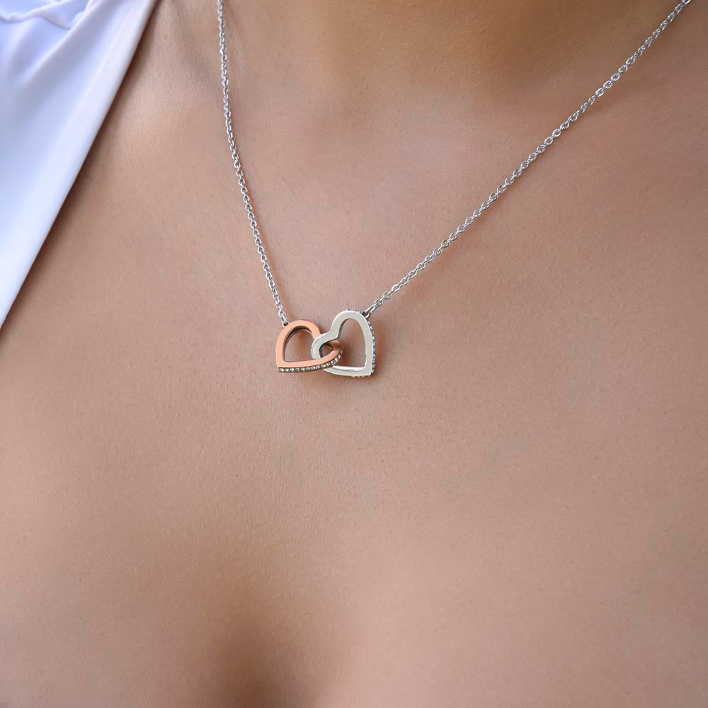 Sister's Bond Necklace - Two hearts - Rose gold & Silver