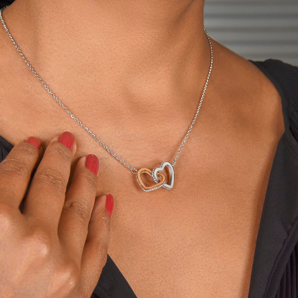 Sister's Bond Necklace - Two hearts - Rose gold & Silver