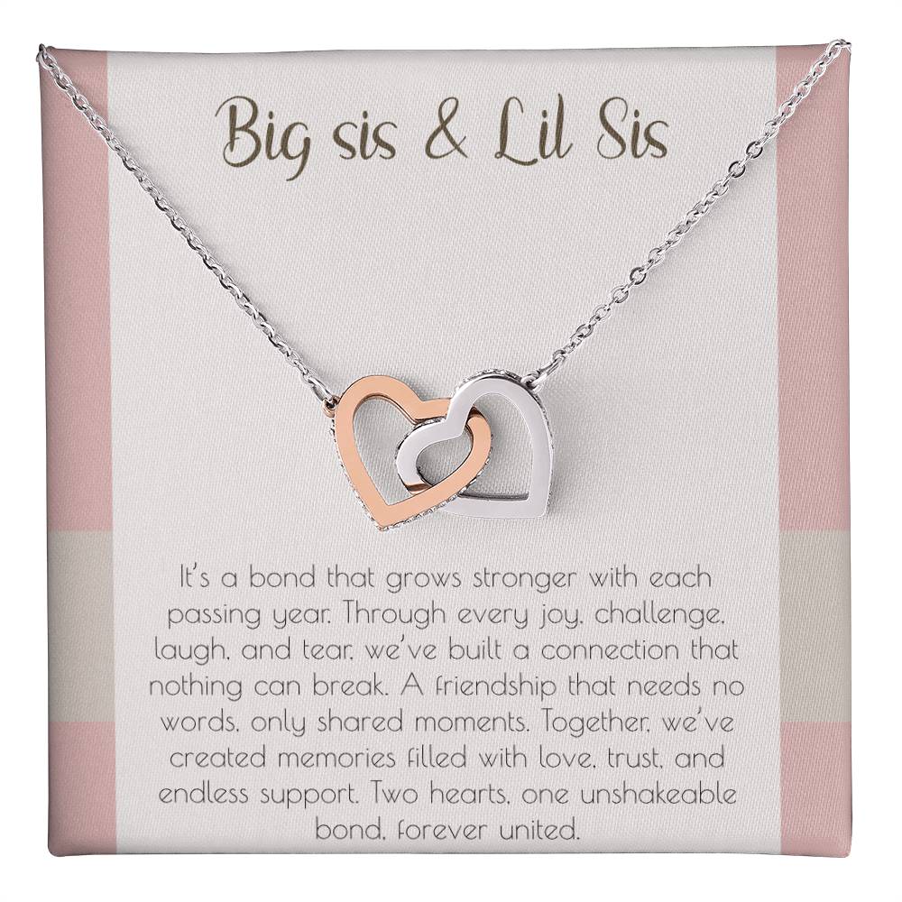 Sisterhood Bond Necklace, Heart Pendant, Friendship Jewelry, Love Gift, Unity Chain, Togetherness Keepsake, Family Connection, Sister Token