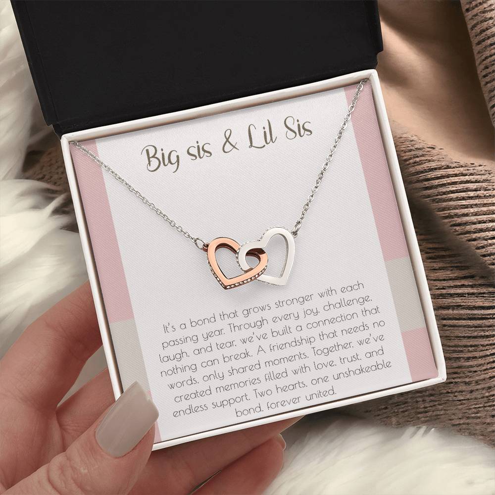 Sisterhood Bond Necklace, Heart Pendant, Friendship Jewelry, Love Gift, Unity Chain, Togetherness Keepsake, Family Connection, Sister Token