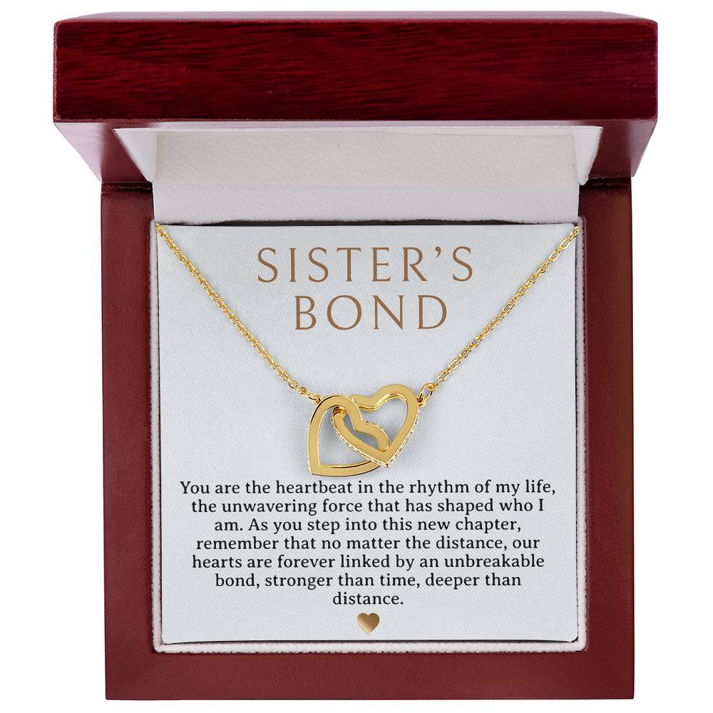 Sister's Bond Necklace - Two hearts - Rose gold & Silver