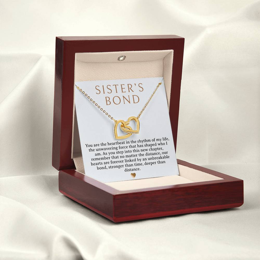 Sister's Bond Necklace - Two hearts - Rose gold & Silver