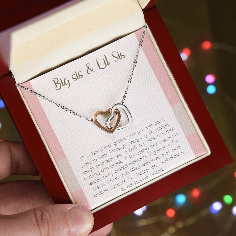 Sisterhood Bond Necklace, Heart Pendant, Friendship Jewelry, Love Gift, Unity Chain, Togetherness Keepsake, Family Connection, Sister Token