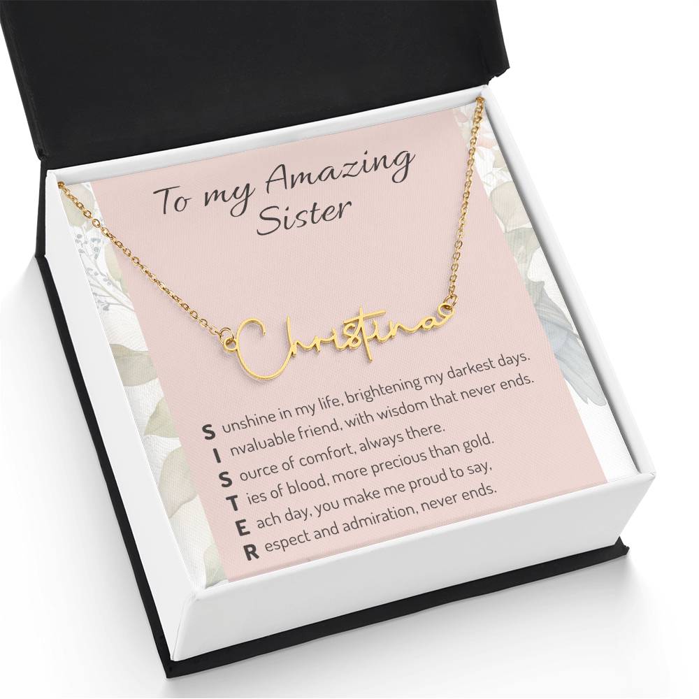 Personalized Sister Necklace - Custom Name Pendant