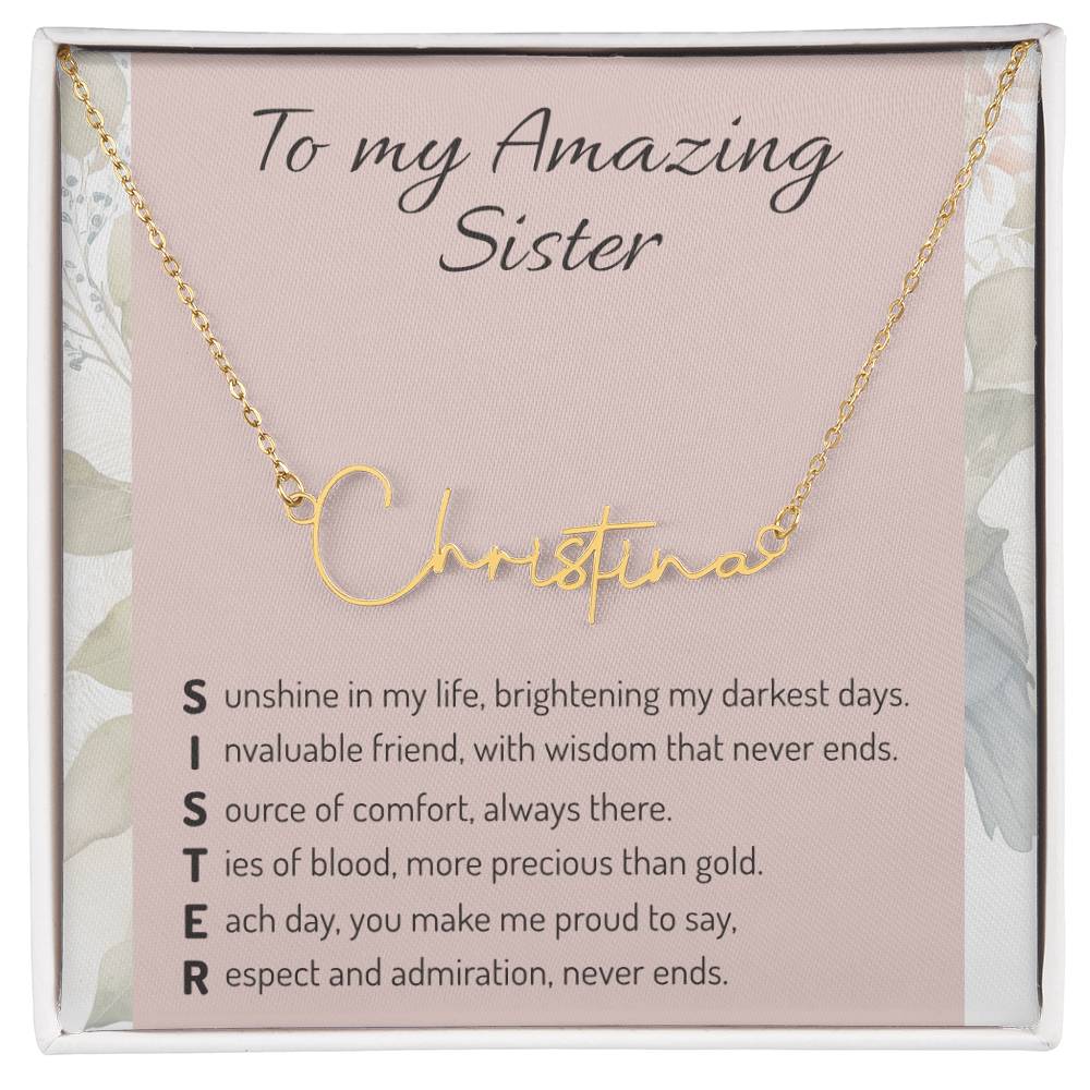 Personalized Sister Necklace - Custom Name Pendant