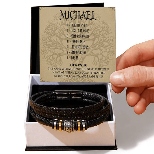 Men's 'Love You Forever' Bracelet - Personalized Acrostic Unique Name Origins and Meanings