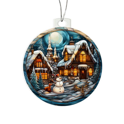 Cozy Winter Village Ornament - Handcrafted Christmas Decor