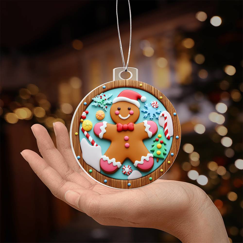 Gingerbread Man Christmas Ornament - Festive Holiday Decoration