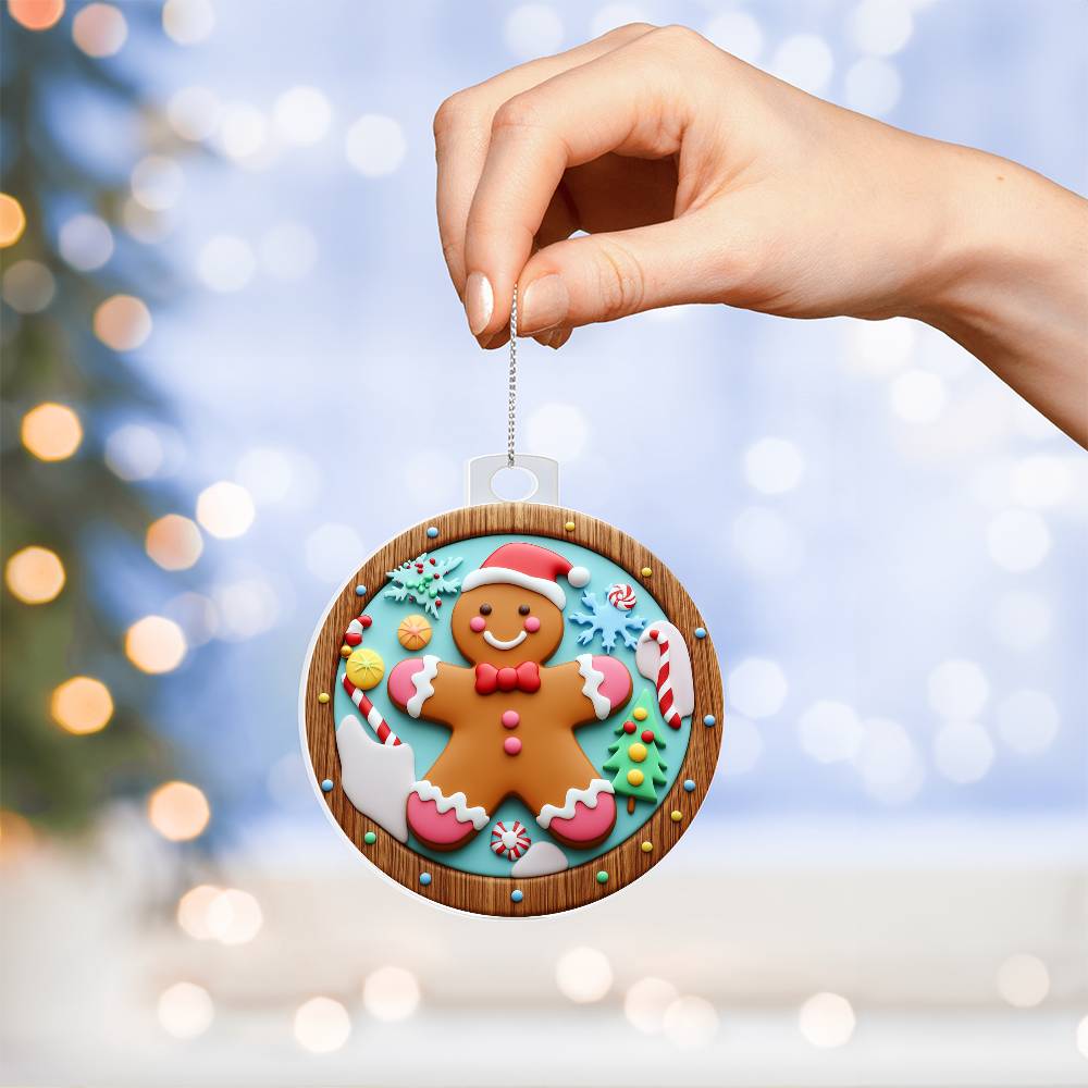 Gingerbread Man Christmas Ornament - Festive Holiday Decoration