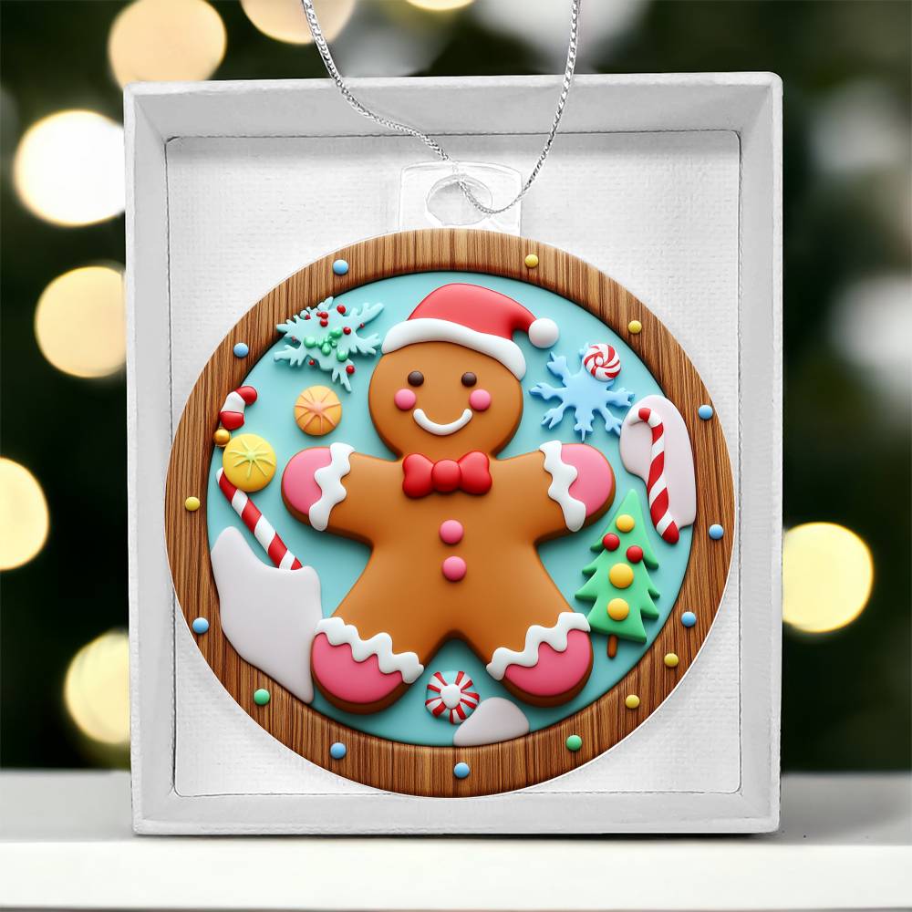 Gingerbread Man Christmas Ornament - Festive Holiday Decoration