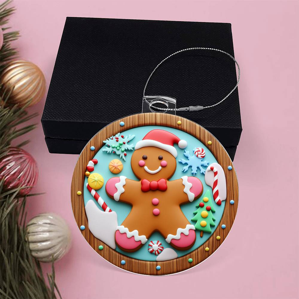 Gingerbread Man Christmas Ornament - Festive Holiday Decoration