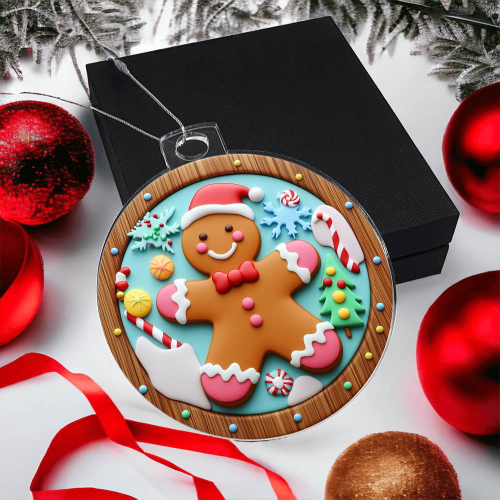 Gingerbread Man Christmas Ornament - Festive Holiday Decoration