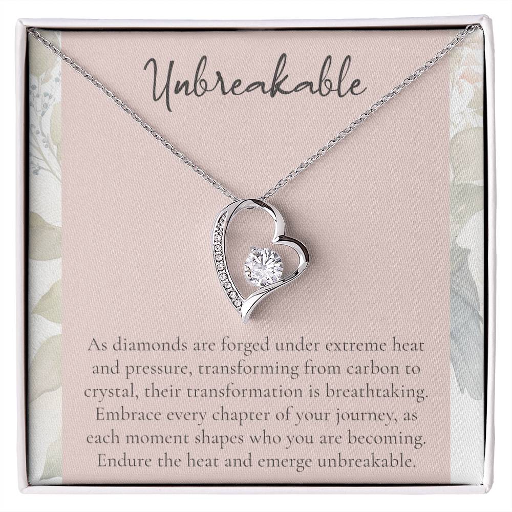 Unbreakable Heart Necklace – Inspirational Diamond Pendant