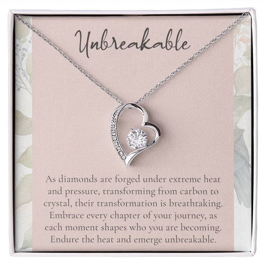 Unbreakable Heart Necklace – Inspirational Diamond Pendant