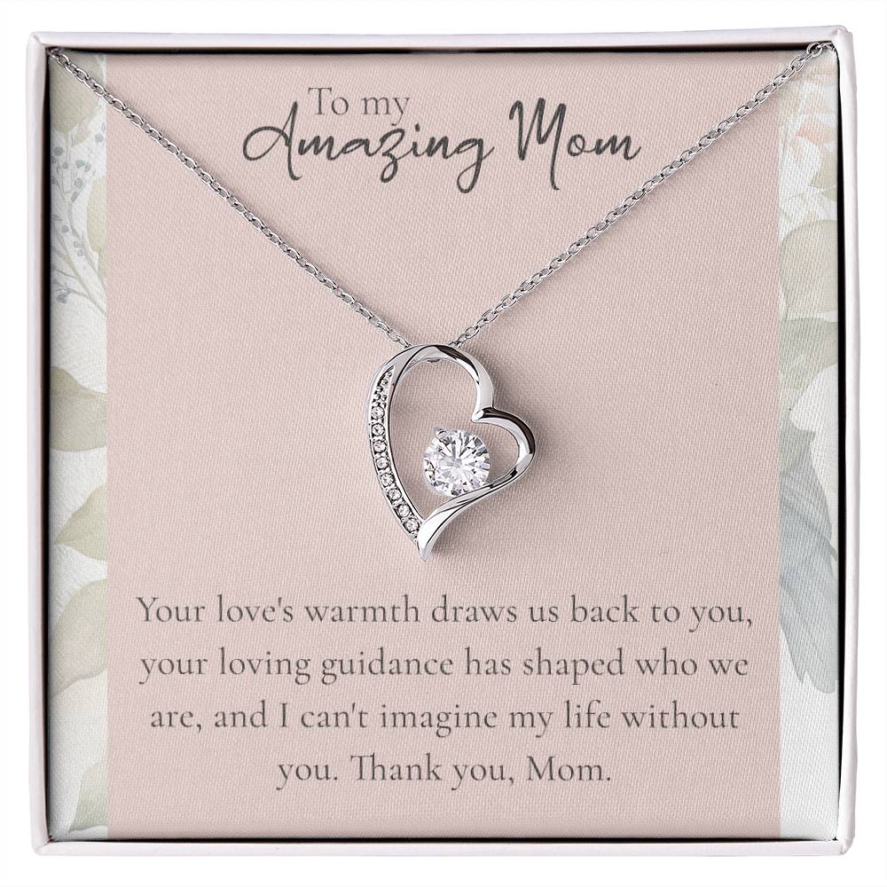 To My Amazing Mom Heart Necklace