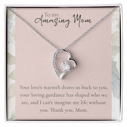 To My Amazing Mom Heart Necklace