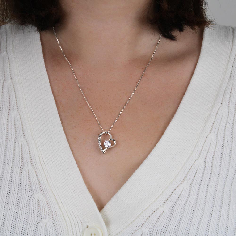 To My Unbiological Sister - Heart Necklace with Sentimental Message