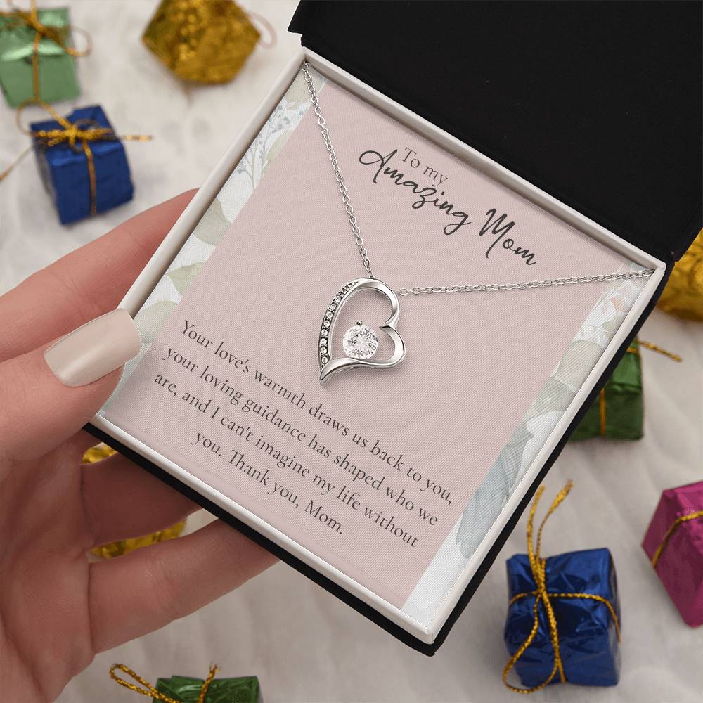 To My Amazing Mom Heart Necklace