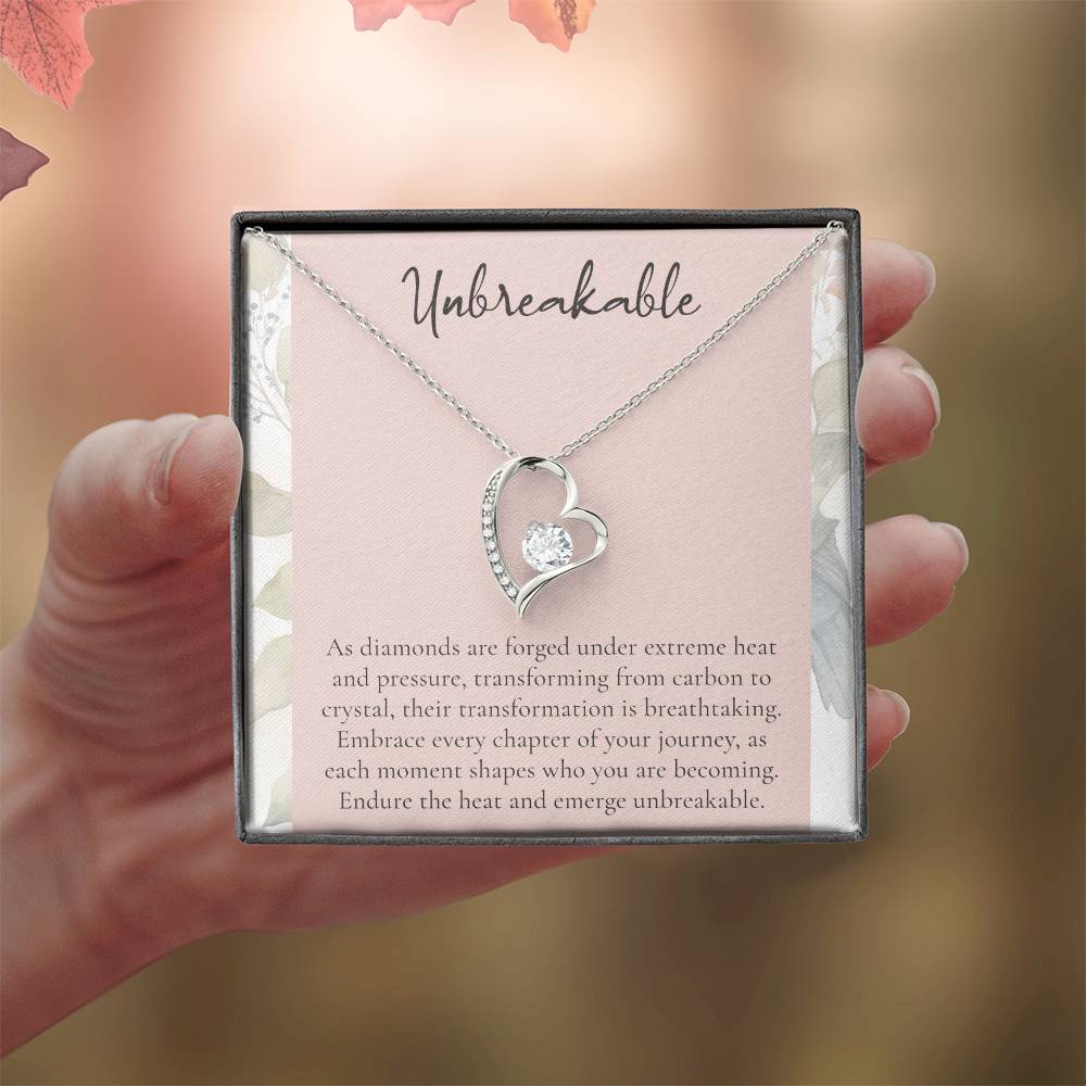 Unbreakable Heart Necklace – Inspirational Diamond Pendant