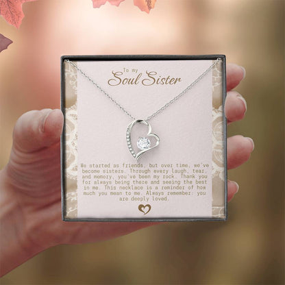 To My Soul Sister Gold Heart Necklace – Sentimental Friendship Pendant, Perfect Gift for Sisters by Heart, Ideal Birthday Gift. Heart sister