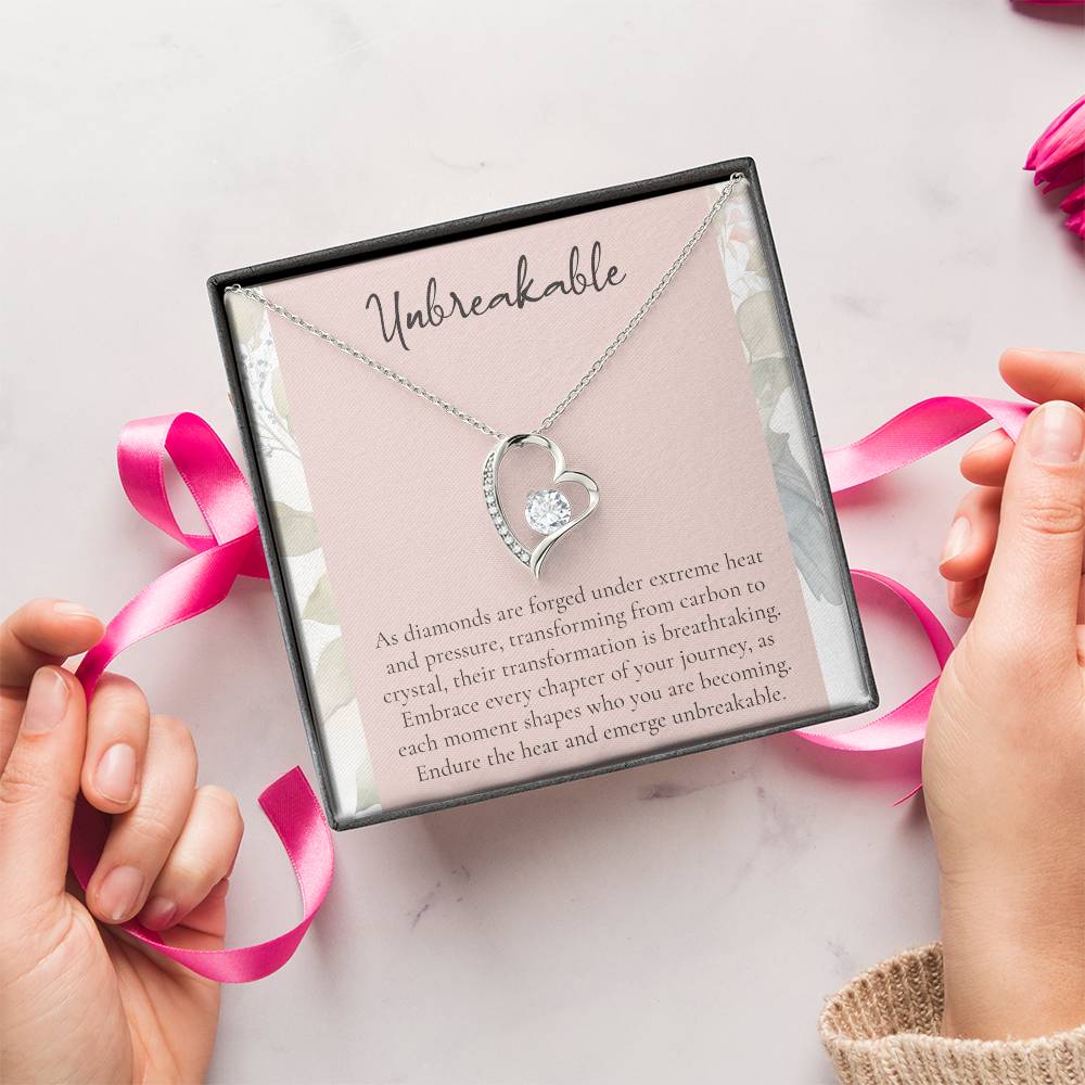 Unbreakable Heart Necklace – Inspirational Diamond Pendant