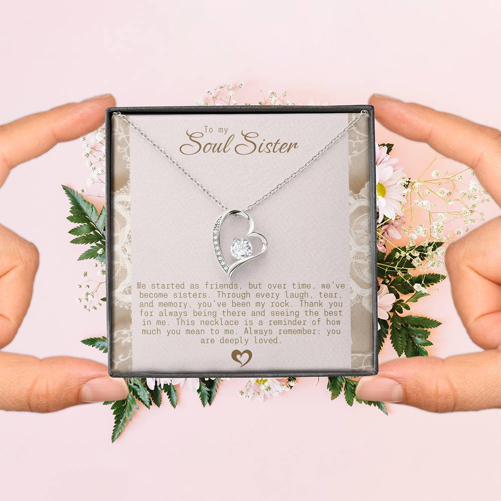 To My Soul Sister Gold Heart Necklace – Sentimental Friendship Pendant, Perfect Gift for Sisters by Heart, Ideal Birthday Gift. Heart sister