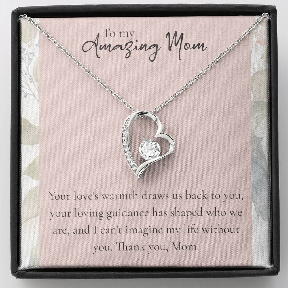 To My Amazing Mom Heart Necklace