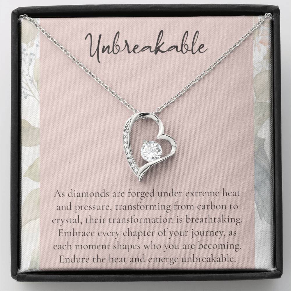 Unbreakable Heart Necklace – Inspirational Diamond Pendant