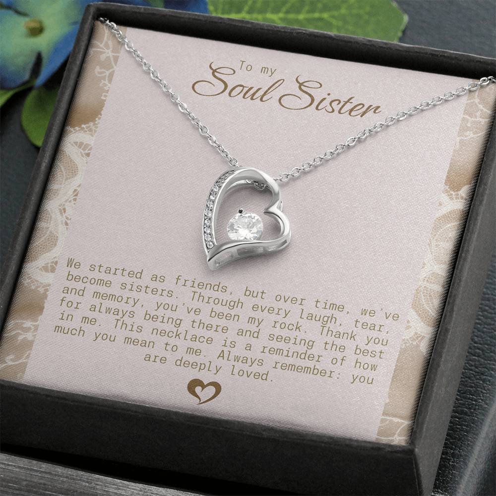 To My Soul Sister Gold Heart Necklace – Sentimental Friendship Pendant, Perfect Gift for Sisters by Heart, Ideal Birthday Gift. Heart sister