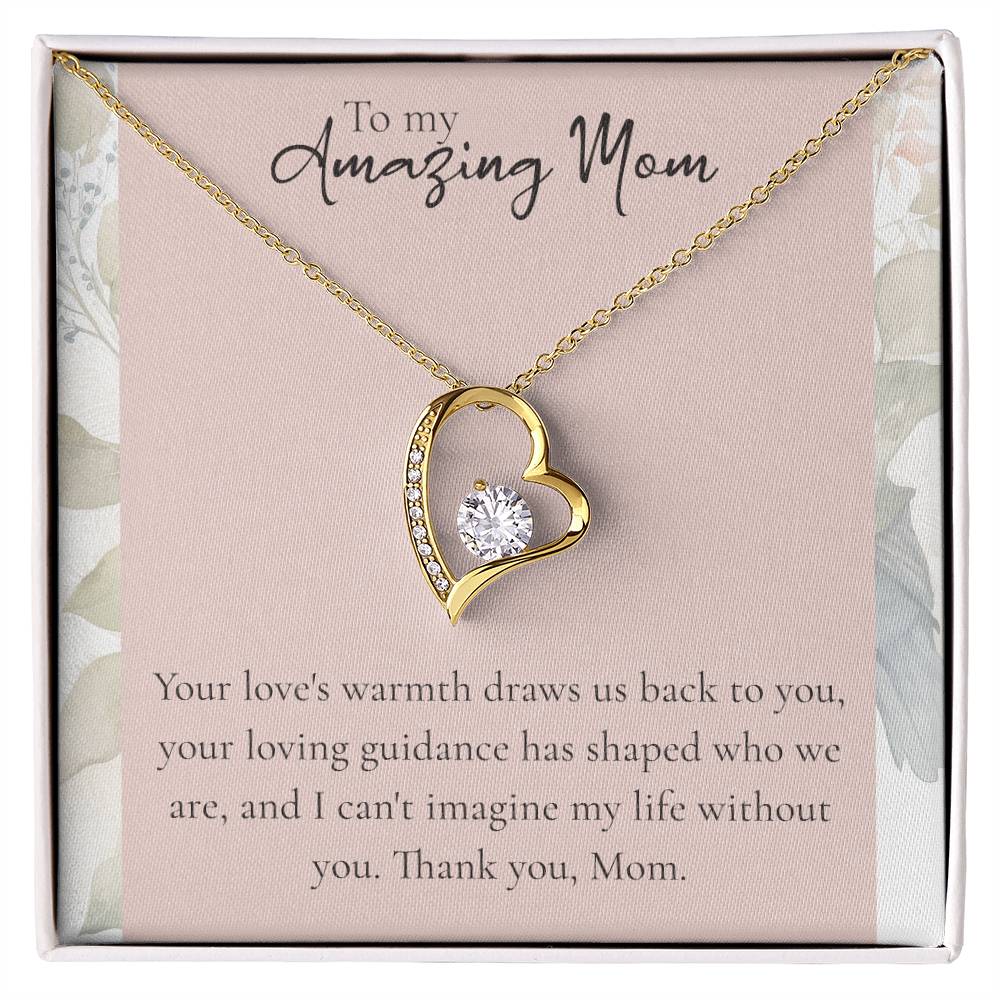 To My Amazing Mom Heart Necklace