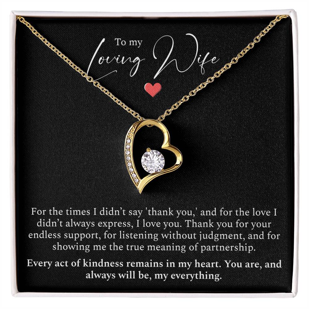 To My Loving Wife Necklace – Elegant Heart Pendant, A Heartfelt Gift for Wives, Romantic Engagement Gift, Jewelry for Her, gifts for her