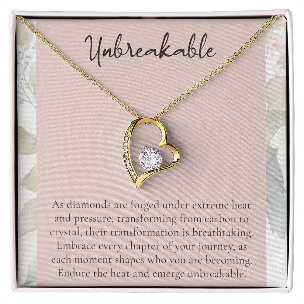 Unbreakable Heart Necklace – Inspirational Diamond Pendant