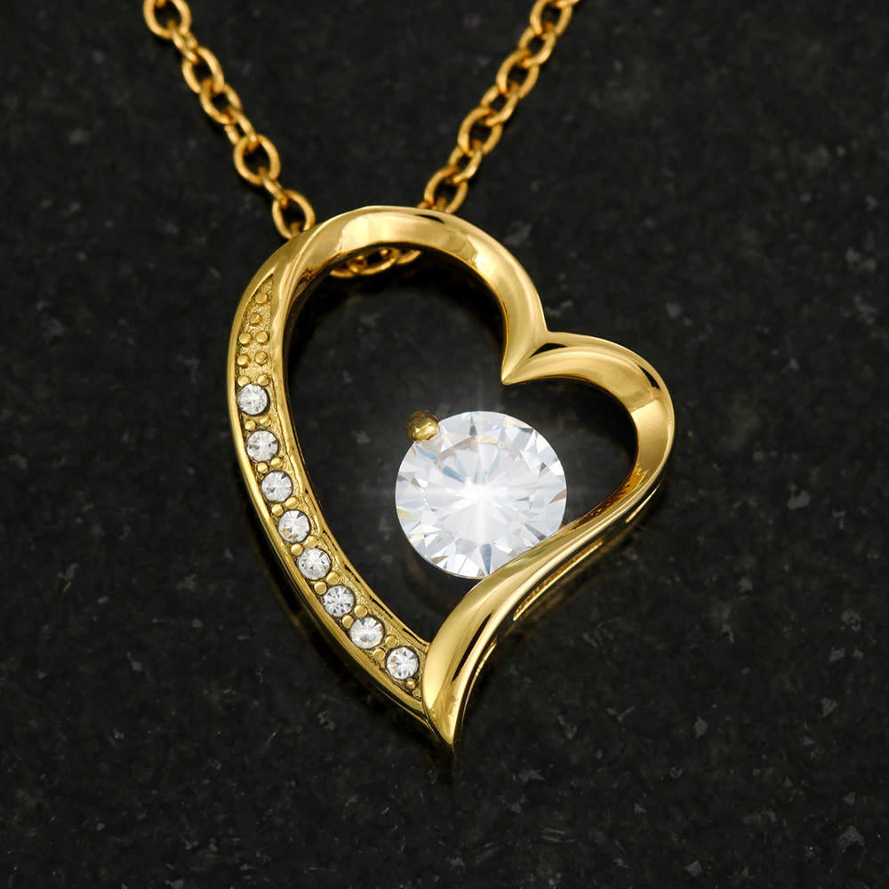 To My Unbiological Sister - Heart Necklace with Sentimental Message