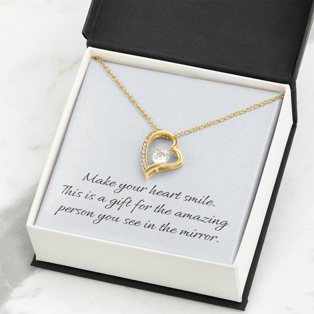 Make Your Heart Smile Necklace – Elegant Heart Pendant - A Gift of Self-Love and Appreciation