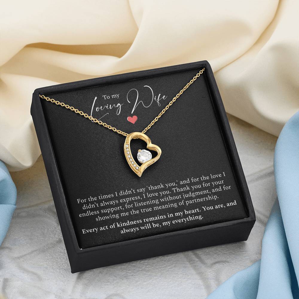 To My Loving Wife Necklace – Elegant Heart Pendant, A Heartfelt Gift for Wives, Romantic Engagement Gift, Jewelry for Her, gifts for her