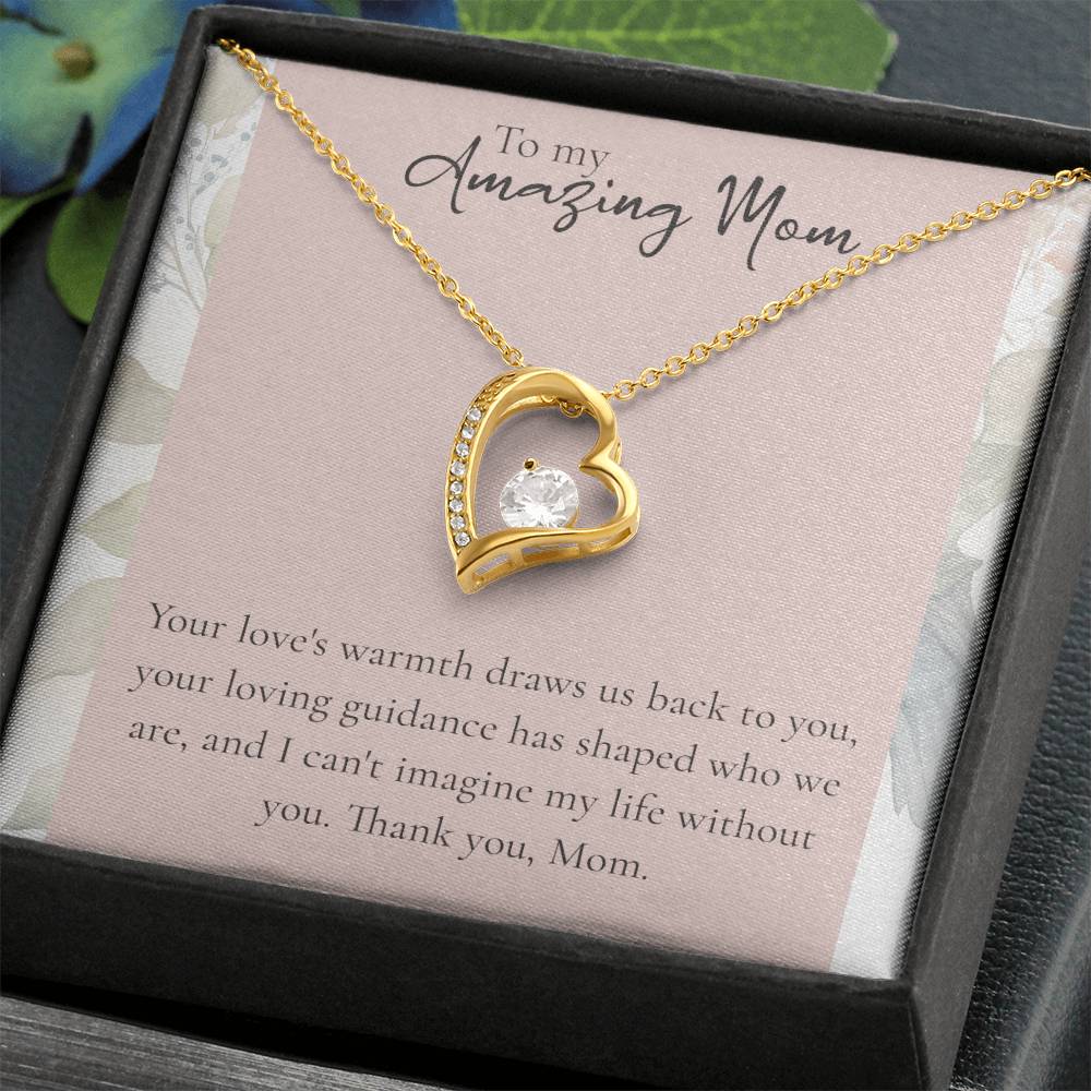 To My Amazing Mom Heart Necklace