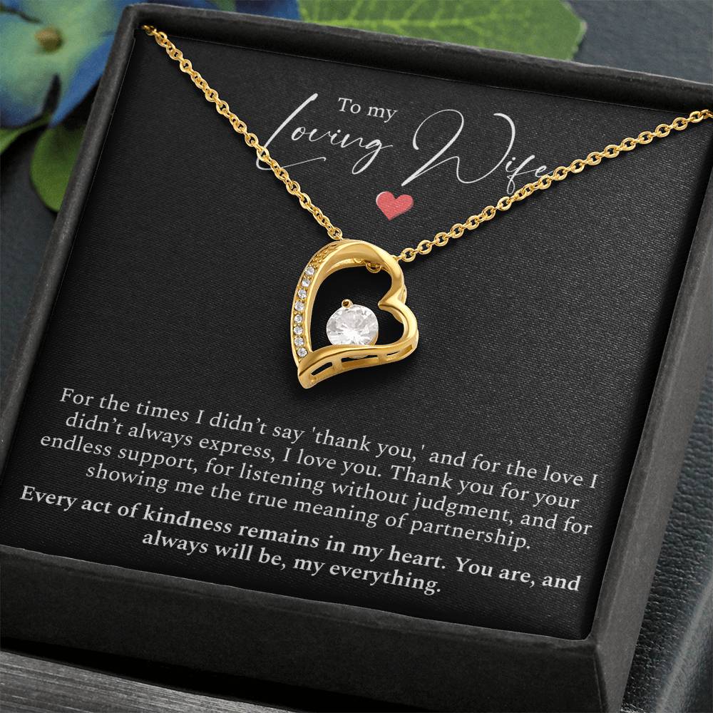 To My Loving Wife Necklace – Elegant Heart Pendant, A Heartfelt Gift for Wives, Romantic Engagement Gift, Jewelry for Her, gifts for her