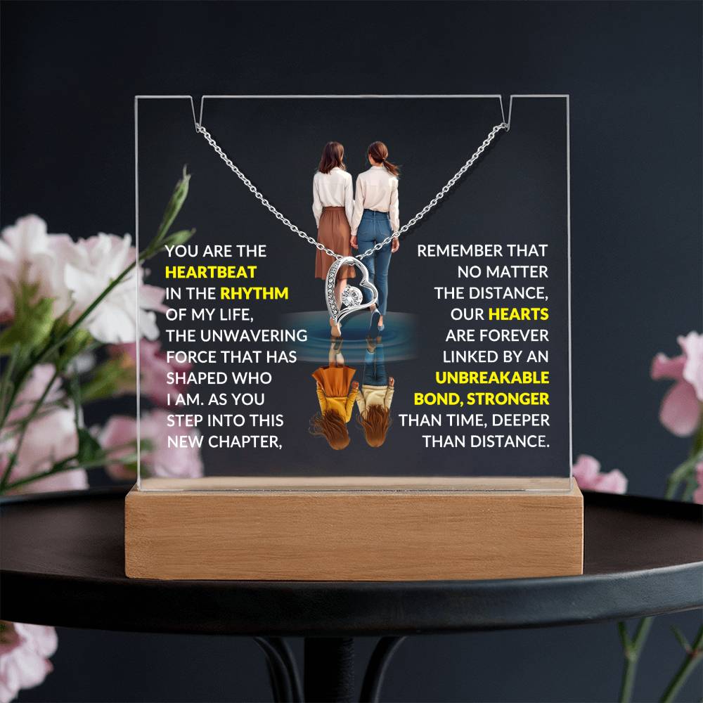 Custom Acrylic Plaque with Necklace - Sisters bond