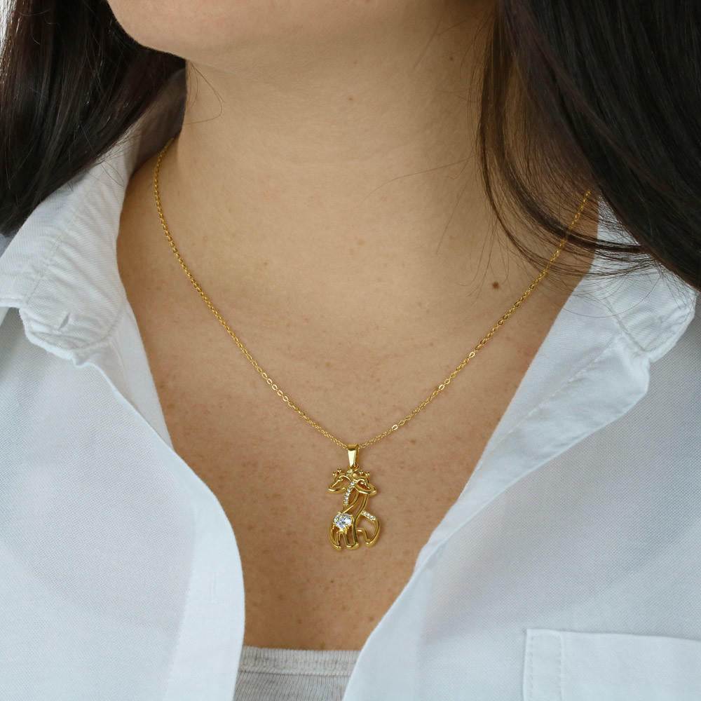 To My Best Friend Necklace - Adorable Giraffe Pendant with Sentimental Message, Unique Friendship Gift for Her