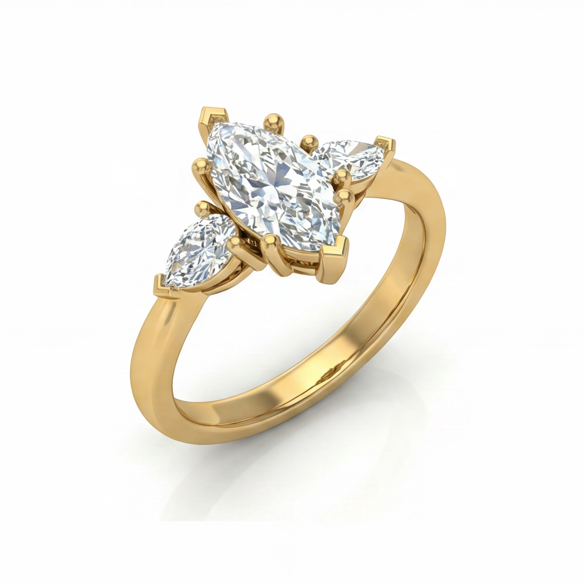 Trinidad de Amor · Anillo de Compromiso Tres Piedras en oro, vermeil o plata 925 — SilverShine (vista 3)
