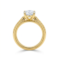 Herencia de Amor — Anillo Solitario Redondo con Filigrana Vintage en Vermeil u Oro Sólido