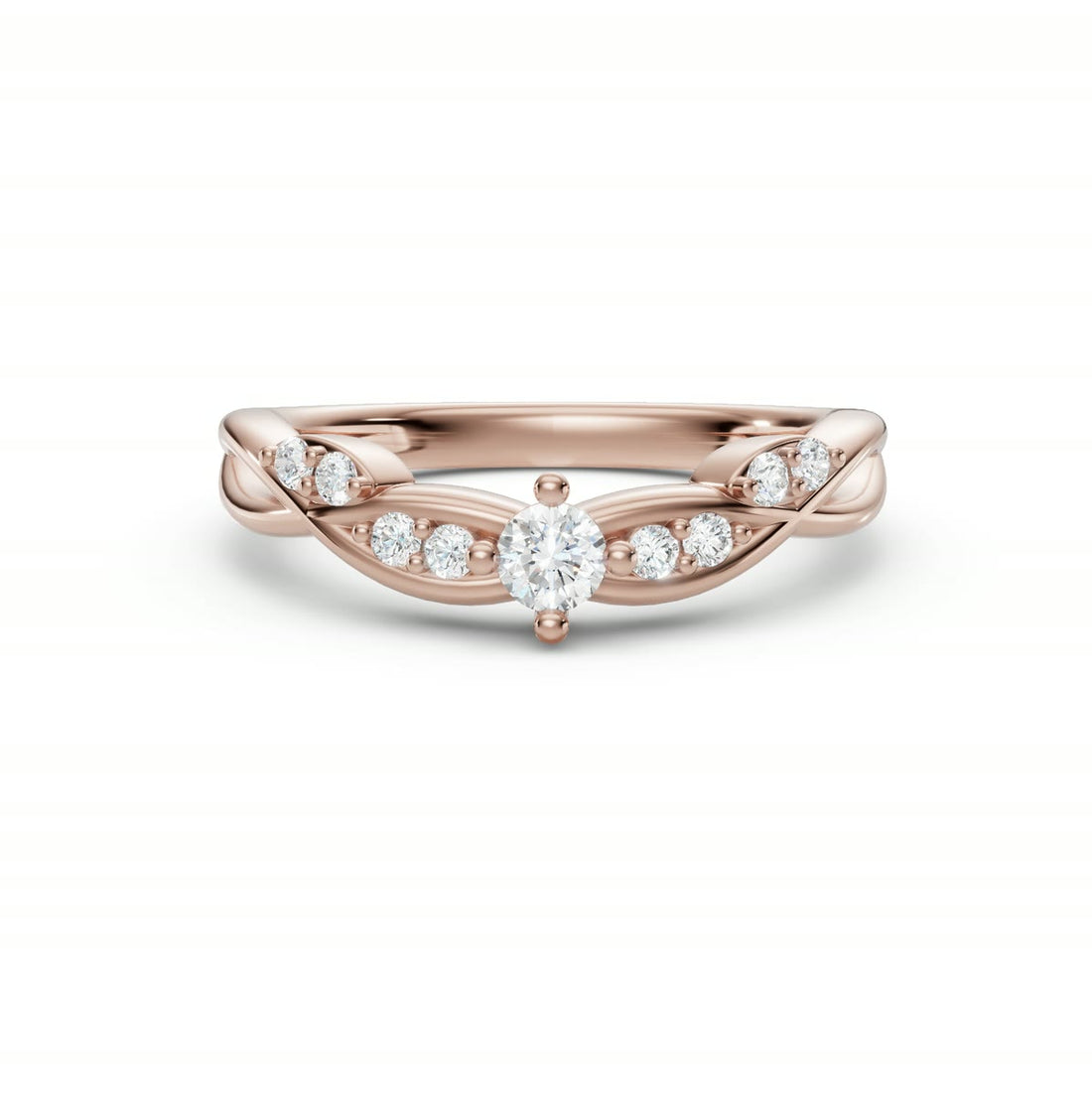 Jardín de Luz - Wedding Band - Oro Rosa — vista 360°