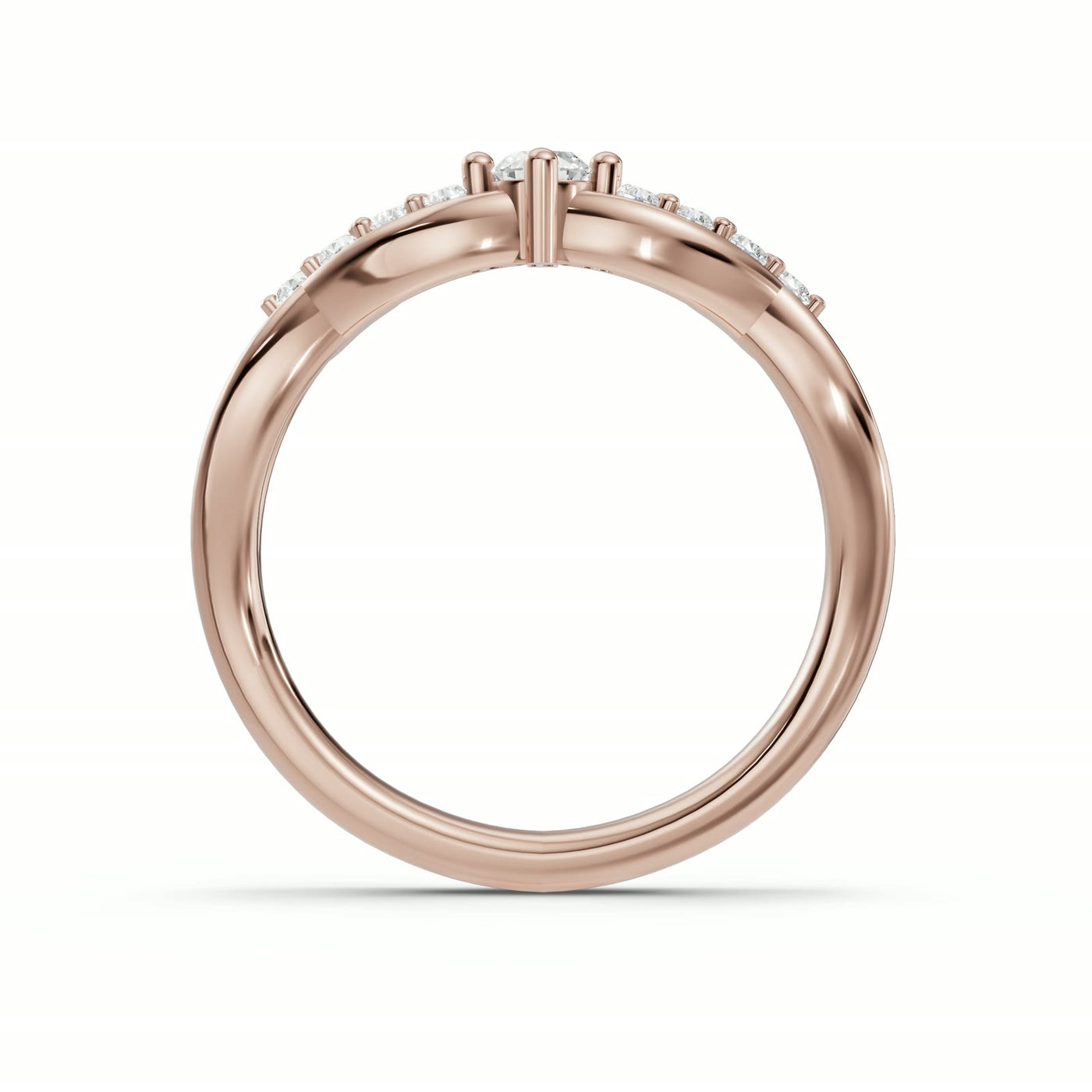 Jardín de Luz - Wedding Band en oro rosa, perfil