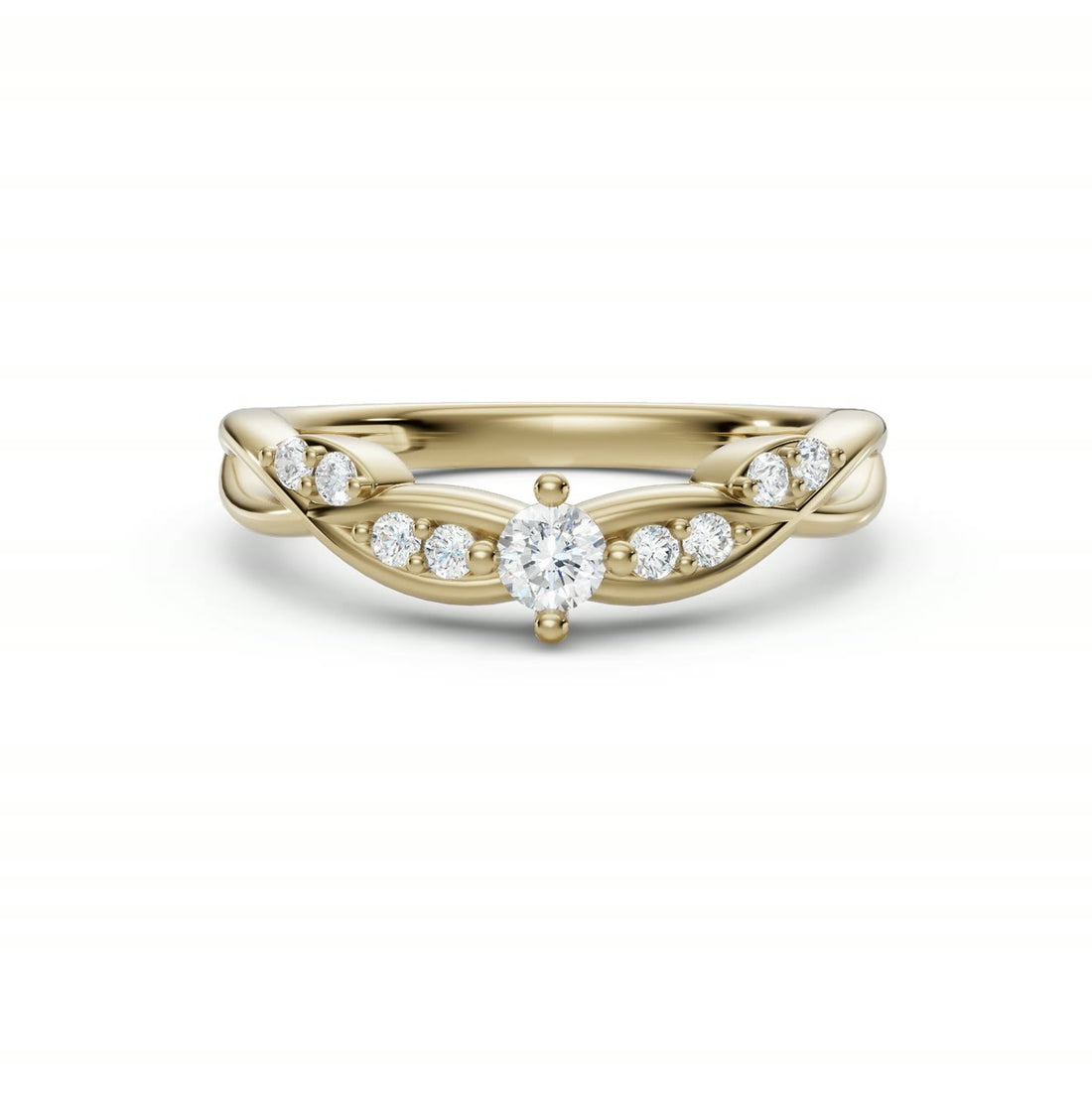 Jardín de Luz - Wedding Band - Oro Amarillo — vista 360°