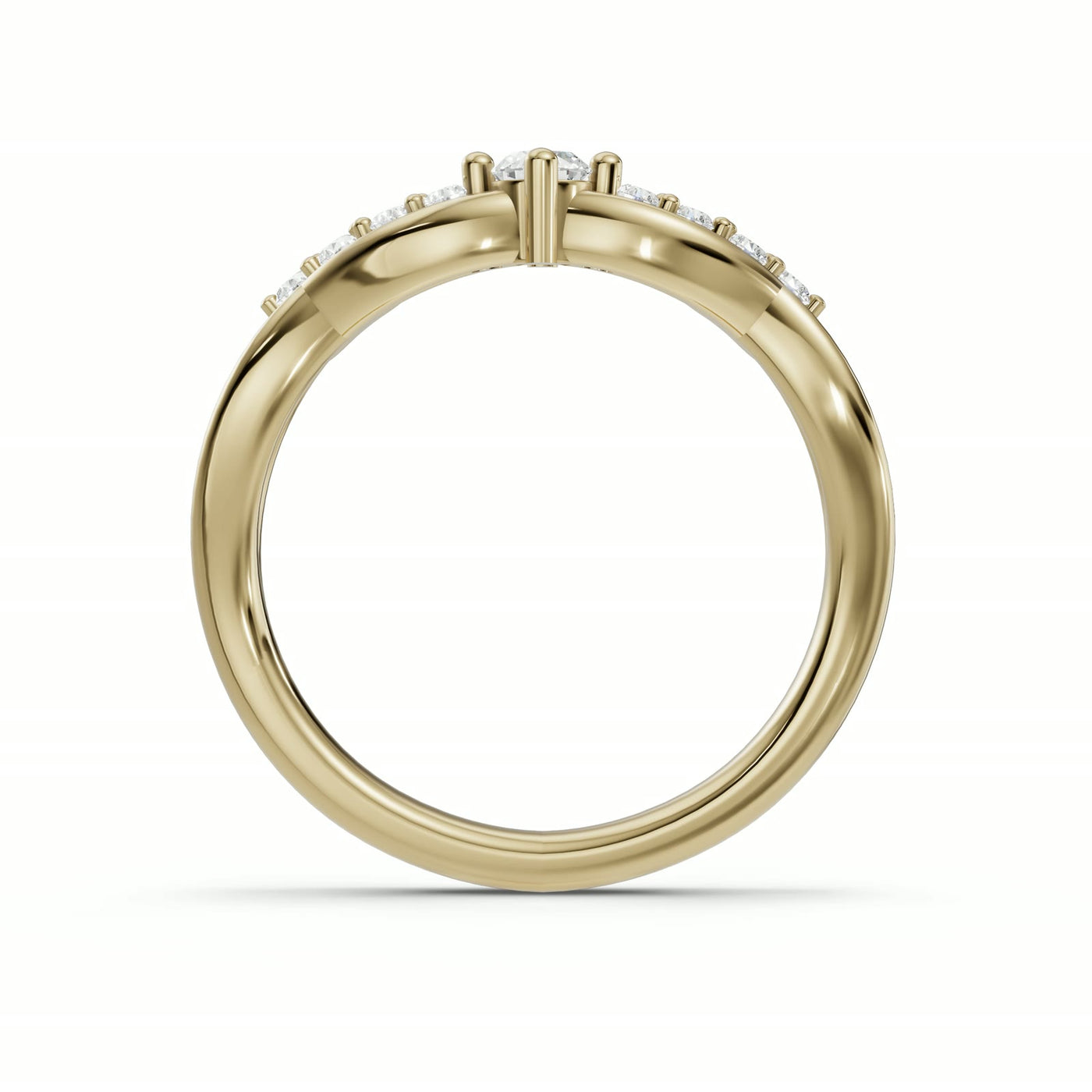 Jardín de Luz - Wedding Band en oro amarillo, perfil